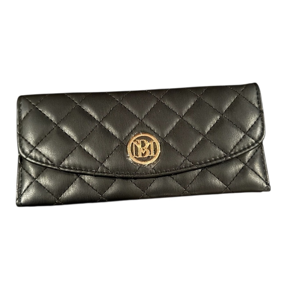 Badgley Mischka Women's Quilted Faux Leather Long Wallet - Black